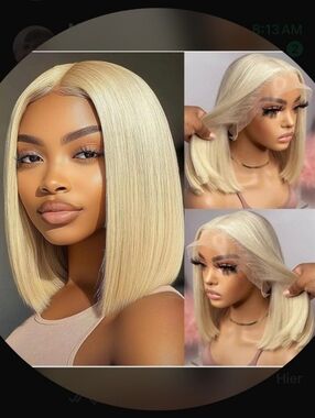 Blonde Straight Bob Lace Front Wig - Sleek Middle Part